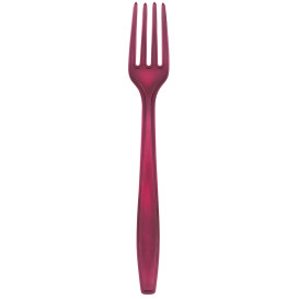 Plastic Fork PS Premium Burgundy 19cm (1000 Units)