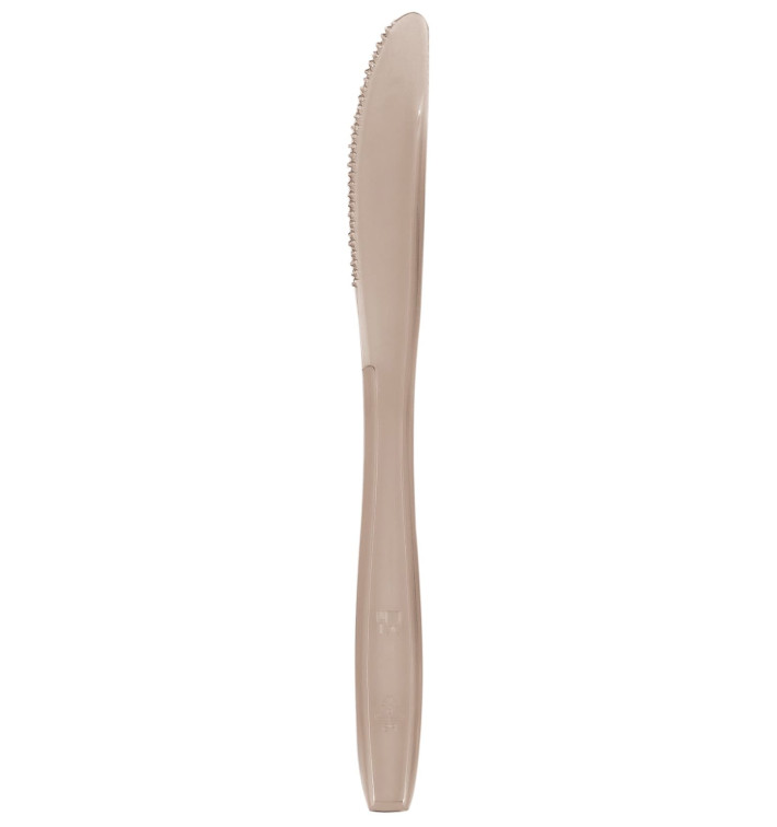 Plastic Knife PS Premium Beige 19cm (50 Units) 