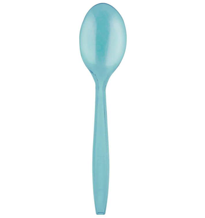 Plastic Spoon PS Premium Turquoise 19cm (50 Units) 