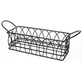 Basket Containers Steel Rectangular Shape Black 21x8x7cm (1 Unit) 