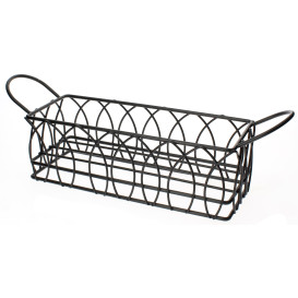 Basket Containers Steel Rectangular Shape Black 21x8x7cm (6 Units)