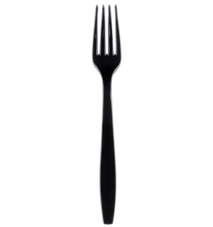 Plastic Fork Premium PS Black 19cm (50 Units)