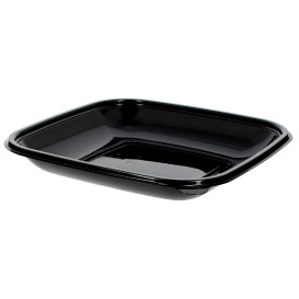 Plastic Bowl PET Black 500ml 190x190x30mm (50 Units)