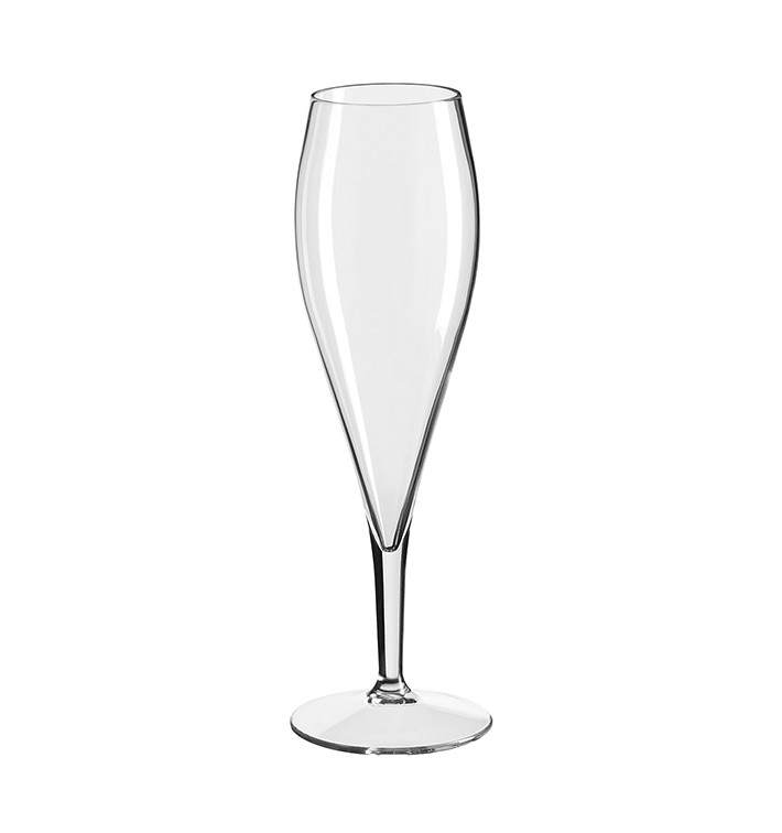 Reusable Plastic Flute Sparkling Wine Clear Tritan 375ml (6 Units)