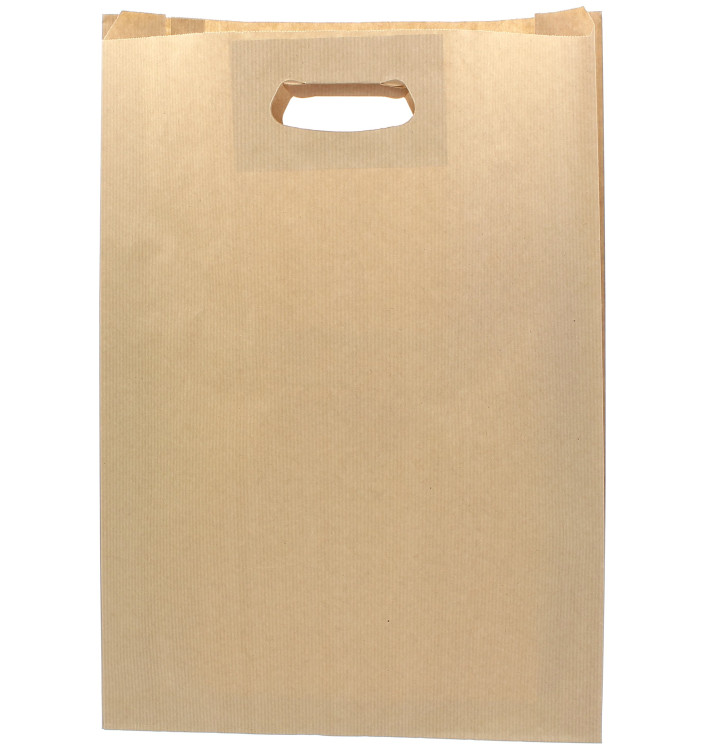 Paper Bag with Handles Kraft Die Cut 31+8x42cm (250 Units)