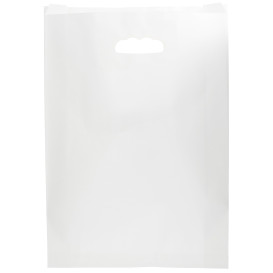 Paper Bag with Handles Kraft White 90g/m² 32+16x43cm (50 Units)