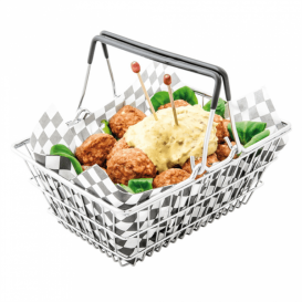 Serving Mini Shopping Basket Containers Steel 18,5x13,5x9cm (6 Units)