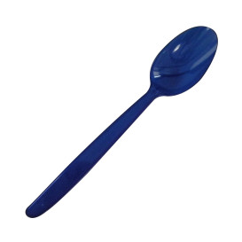 Plastic Ice Cream Spoon PS Blue 15,5cm (50 Units) 