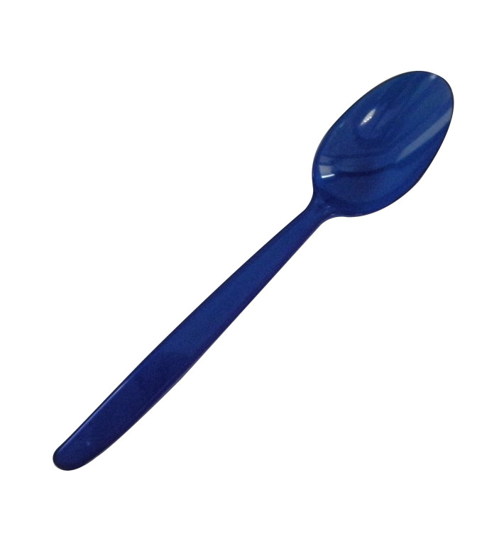 Plastic Ice Cream Spoon PS Blue 15,5cm (50 Units) 