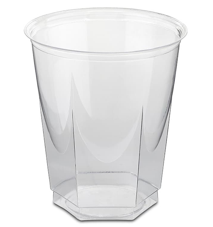 Plastic Cup PS Crystal Hexagonal shape 250ml (50 Units)