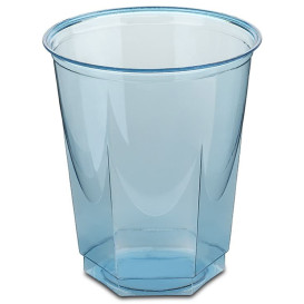 Plastic Cup PS Crystal Hexagonal shape Turquoise 250ml (10 Units) 