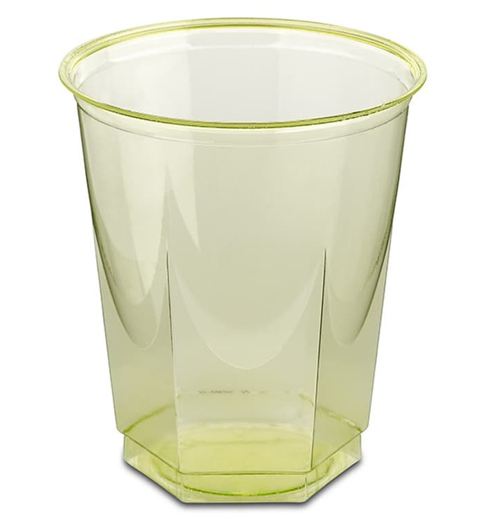 Plastic Cup PS Crystal Hexagonal shape Pistachio 250ml (250 Units)