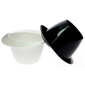 Plastic Tasting Bowl Hat Design PS "York" White 60ml (24 Units) 