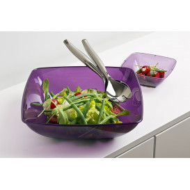 Plastic Bowl PS Crystal Hard Eggplant 3500ml 28x28cm (20 Units)