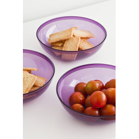 Plastic Bowl PS Crystal Hard Eggplant 400ml Ø14cm (60 Units)