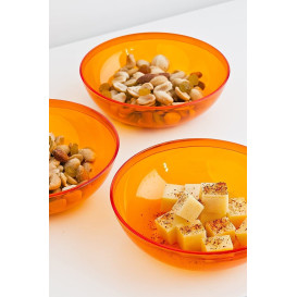 Plastic Bowl PS Crystal Hard Orange 400ml Ø14cm (60 Units)