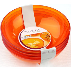 Plastic Bowl PS Crystal Hard Orange 400ml Ø14cm (60 Units)