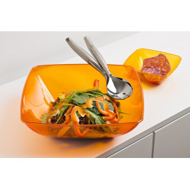 Plastic Bowl PS Crystal Hard Orange 3500ml 28x28cm (20 Units)