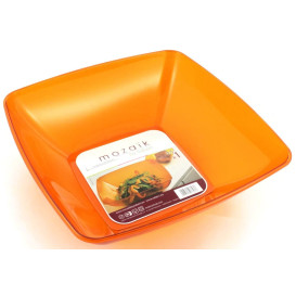 Plastic Bowl PS Crystal Hard Orange 3500ml 28x28cm (20 Units)