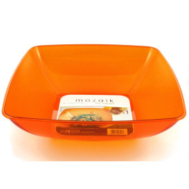 Plastic Bowl PS Crystal Hard Orange 3500ml 28x28cm (20 Units)