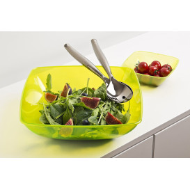 Plastic Bowl PS Crystal Hard Green 3500ml 28x28cm (20 Units)