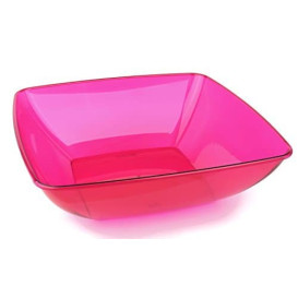 Plastic Bowl PS Crystal Hard Raspberry 3500ml 28x28cm (20 Units)