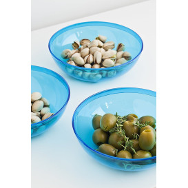 Plastic Bowl PS Crystal Hard Turquoise 3500ml Ø27cm (20 Units)