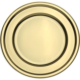 Plastic Charger Plate Round Shape Gold 30 cm (5 Units) 