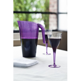 Plastic Stemmed Glass Wine Eggplant 130ml (60 Units)