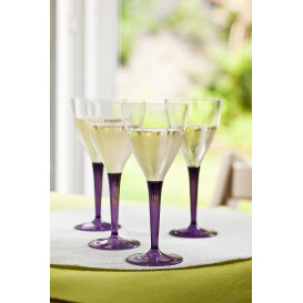 Plastic Stemmed Glass Wine Eggplant 130ml (60 Units)