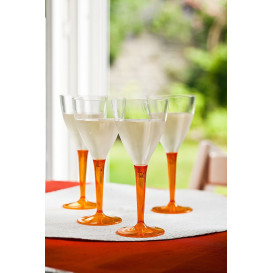 Plastic Stemmed Glass Wine Orange 130ml (60 Units)