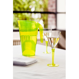 Plastic Stemmed Glass Wine Green 130ml (6 Units) 