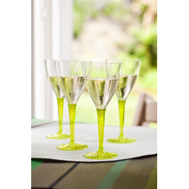 Plastic Stemmed Glass Wine Green 130ml (6 Units) 