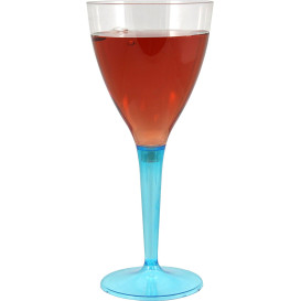 Plastic Stemmed Glass Wine Turquoise 130ml (60 Units)