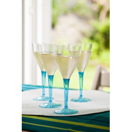 Plastic Stemmed Glass Wine Turquoise 130ml (60 Units)