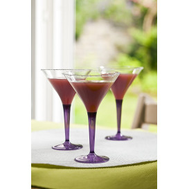 Plastic Stemmed Glass Cocktail Eggplant 100 ml (48 Units)