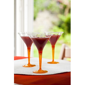 Plastic Stemmed Glass Cocktail Orange 100 ml (6 Units) 