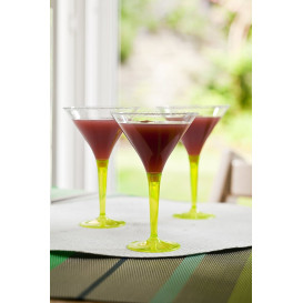 Plastic Stemmed Glass Cocktail Green 100 ml (6 Units) 