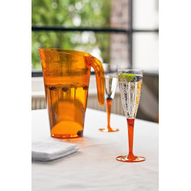 Plastic Stemmed Flute Sparkling Wine Orange 100ml (6 Units) 