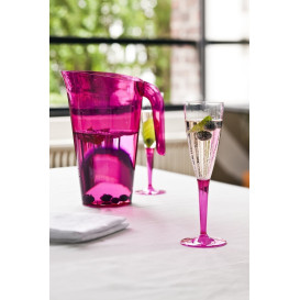 Plastic Stemmed Flute Sparkling Wine Raspberry 100ml (72 Units)