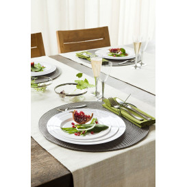 Plastic Plate Extra Rigid with Border Silver 19cm (10 Units) 