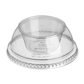 Plastic Lid with Portion Cup PET Crystal "Dress" Ø9,2cm (100 Units)