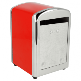 Napkin Steel Dispenser "Miniservis" Red 10,5x9,7x14cm (12 Units)