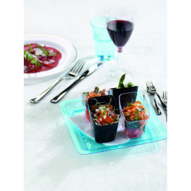 Plastic Plate Square shape Extra Rigid Turquoise 18x18cm (108 Units)