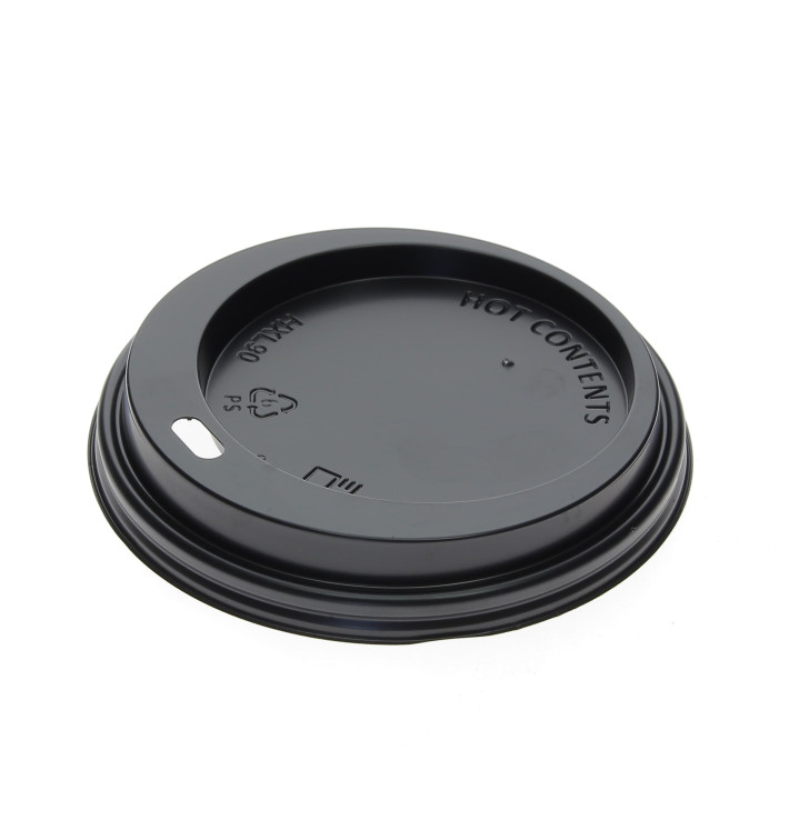 Lid for Paper Cup Hole Black 12, 16 and 22 Oz Ø9,0cm (100 Units)  