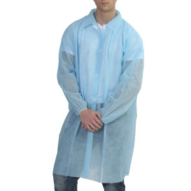 Disposable Lab Coat "TST" PP Velcro Blue XXL (100 Units)