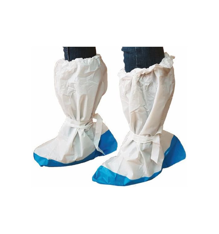 Disposable Plastic Boots Covers PE with Reinforce Sole (10 Units)