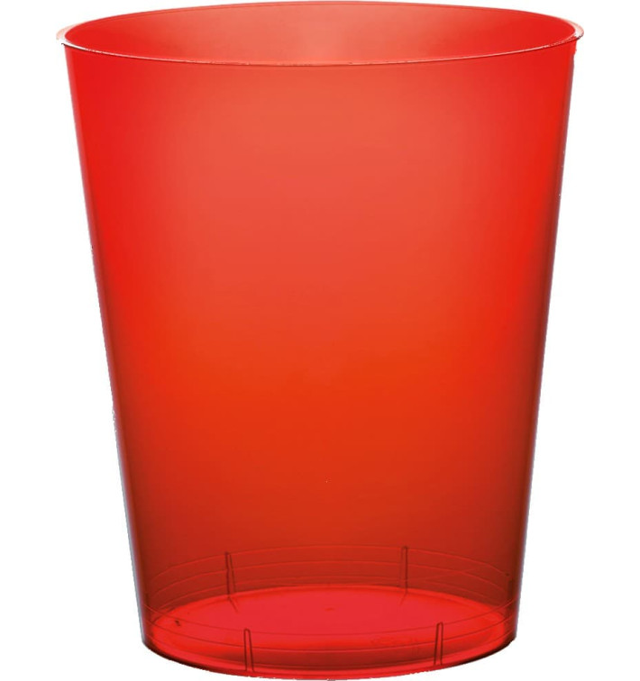 Plastic Cup PS "Moon" Red Clear 350ml (20 Units) 