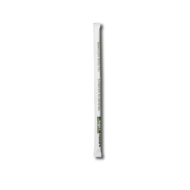 Plastic Straw Straight PLA Wrapped Green Ø0,6cm 20cm (250 Units)