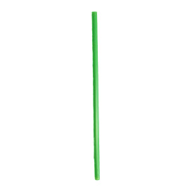 Plastic Straw Straight PLA Wrapped Green Ø0,6cm 20cm (250 Units)